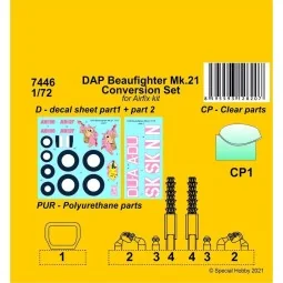 DAP Beaufighter Mk.21 Conversion Set, 1/72 - CMK 129-7446