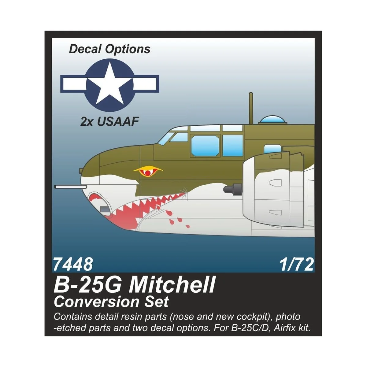 B-25G Mitchell 75 mm Gun Nose Conversion Set, 1/72 - CMK 129-7448