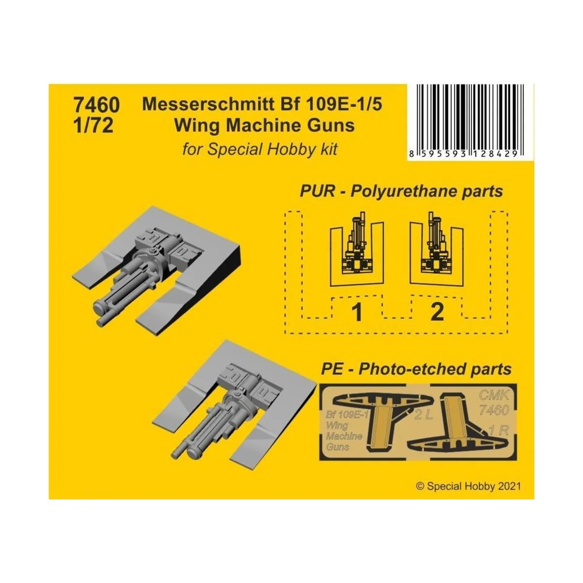 Messerschmitt Bf 109E-1/5 Wing Machine Guns, 1/72 - CMK 129-7460 Messerschmitt Bf 109E-1/5 Wing Machine Guns, 1/72 - CMK 129-7460