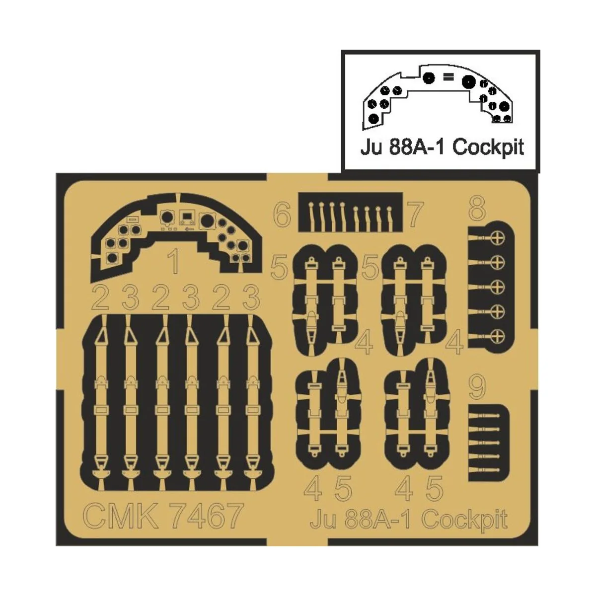 Junkers Ju 88A-1 Cockpit, 1/72 - CMK 129-7467
