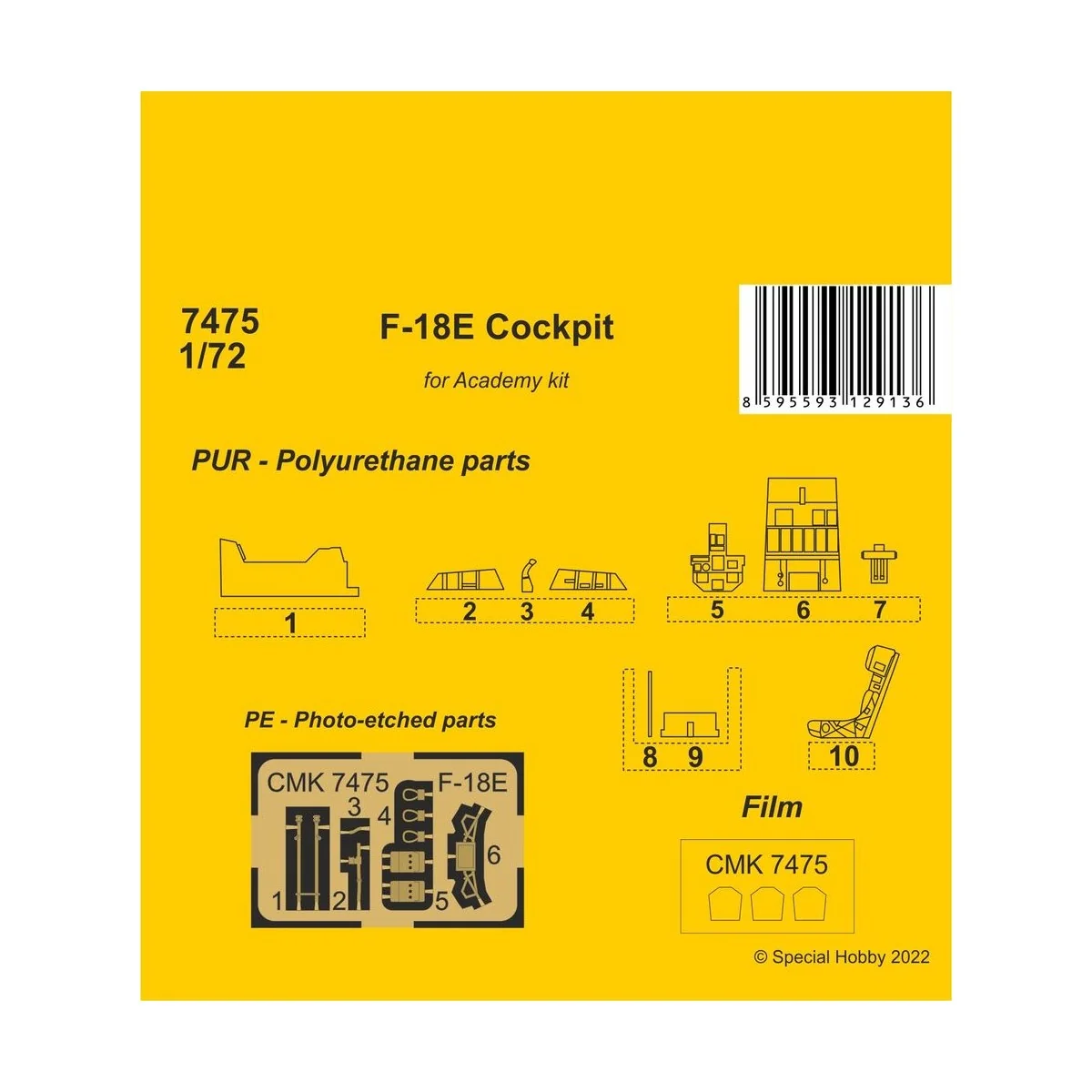 F-18E Hornet Cockpit, 1/72 - CMK 129-7475 F-18E Hornet Cockpit, 1/72 - CMK 129-7475