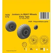 Junkers Ju 88A/C Wheels Early Type (Revell kits), 1/72 - CMK 129-7478 Junkers Ju 88A/C Wheels Early Type (Revell kits), 1/72 - CMK 129-7478
