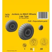 Junkers Ju 88A/C Wheels Late Type, 1/72 - CMK 129-7479