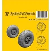 Beaufighter Mk.I/VI Mainwheels - Early Wheel Disk / Block Tread Pat...