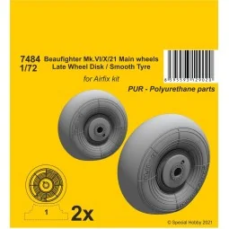 Beaufighter Mk.VI/X/21 Mainwheels - Late Wheel Disk / Smooth Tyre, ...