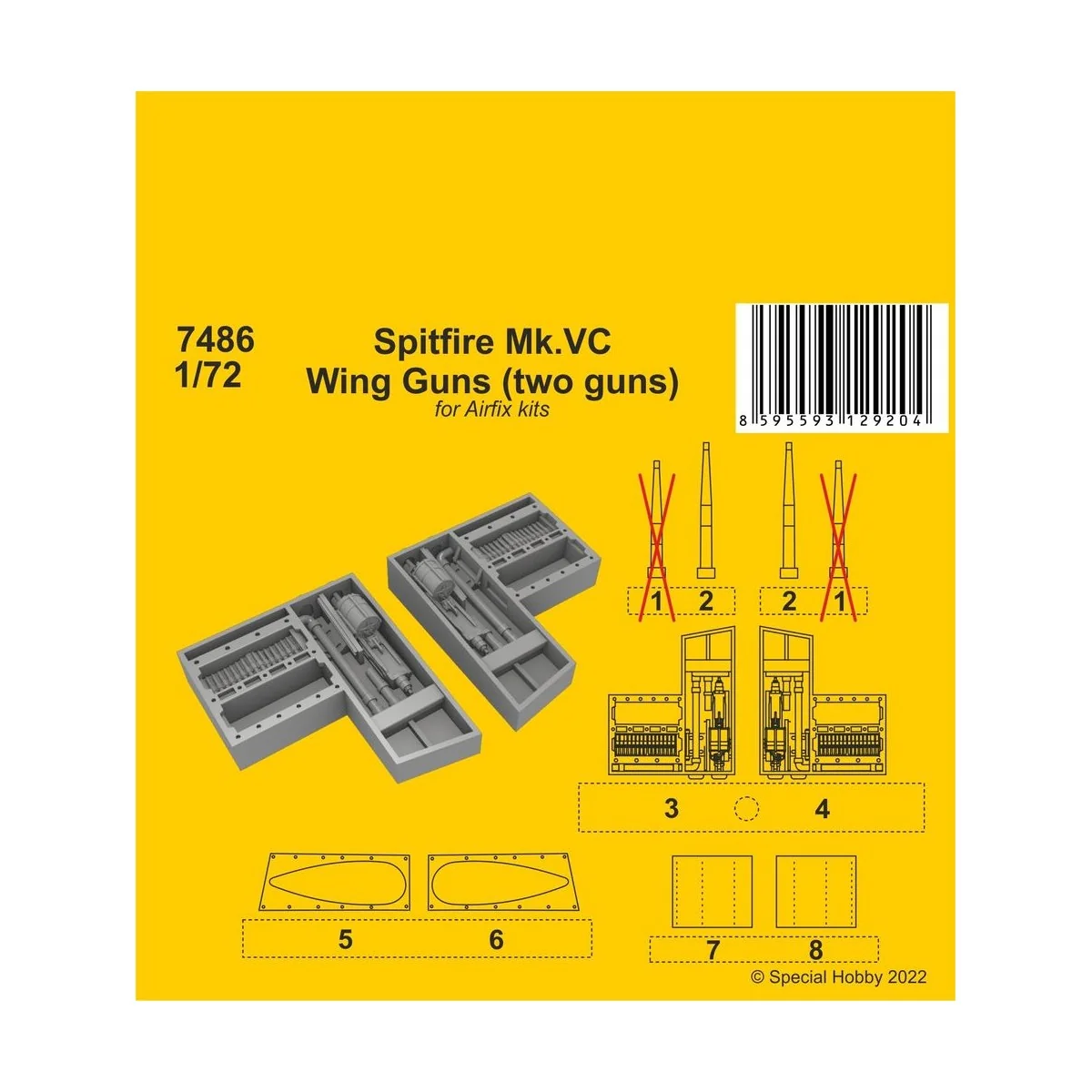 Spitfire Mk.VC Wing Guns (two guns) / for Airfix kit - CMK 129-7486