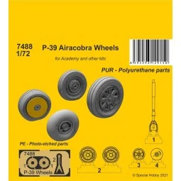 P-39 Airacobra Wheels and Front Leg - CMK 129-7488