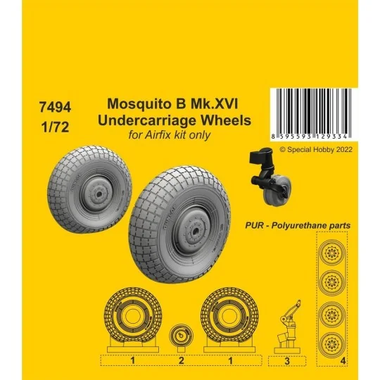 Mosquito B Mk.XVI Undercarriage Wheels / Airfix kit only, 1/72 - CM... Mosquito B Mk.XVI Undercarriage Wheels / Airfix kit only, 1/72 - CM...