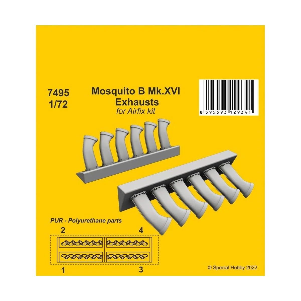 Mosquito B Mk.XVI Exhausts - CMK 129-7495