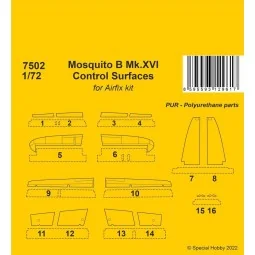 Mosquito B Mk.XVI Control Surfaces / for 1/72 Airfix kit, 1/72 - CM...