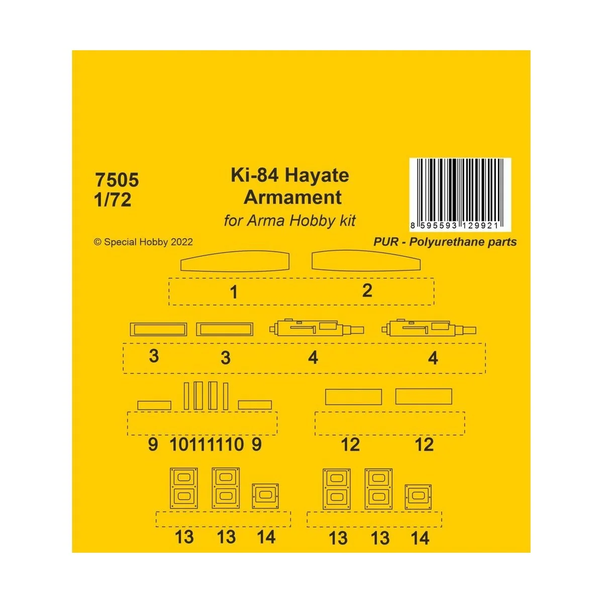 Ki-84 Hayate Armament / Arma Hobby kits, 1/72 - CMK 129-7505