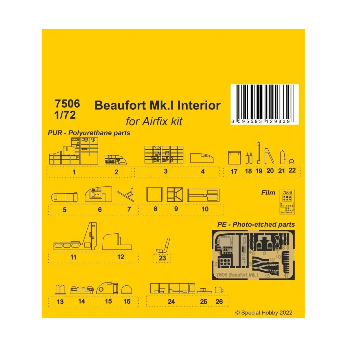 Beaufort Mk.I Interior for Airfix kit - CMK 129-7506