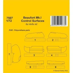 Beaufort Mk.I Control Surfaces 1/72 / for Airfix kit, 1/72 - CMK 12...