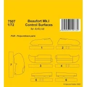 Beaufort Mk.I Control Surfaces 1/72 / for Airfix kit - CMK 129-7507
