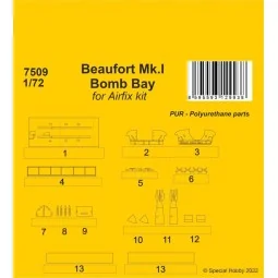 Beaufort Mk.I Bomb Bay / Airfix kit, 1/72 - CMK 129-7509