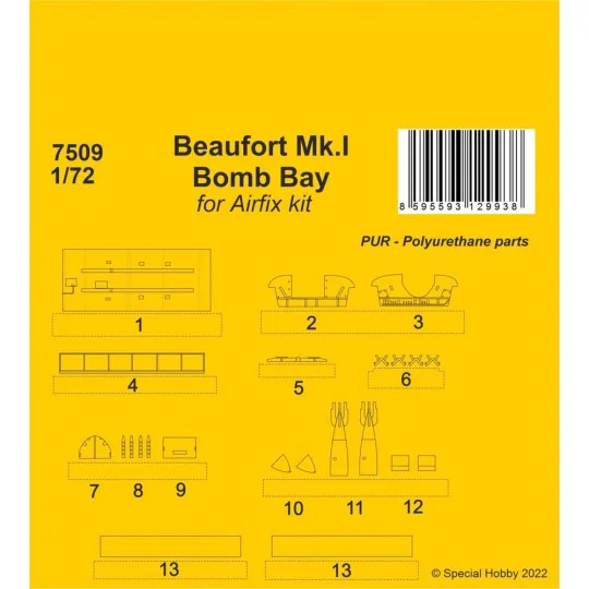 Beaufort Mk.I Bomb Bay / Airfix kit - CMK 129-7509