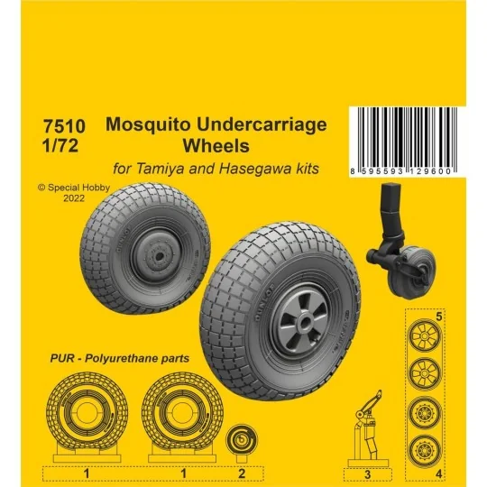 Mosquito Undercarriage Wheels / for 1/72 Tamiya and Hasegawa kits, ... Mosquito Undercarriage Wheels / for 1/72 Tamiya and Hasegawa kits, ...