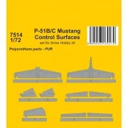 P-51B/C Mustang Control Surfaces 1/72 / for Arma Hobby kit, 1/72 - ... P-51B/C Mustang Control Surfaces 1/72 / for Arma Hobby kit, 1/72 - ...