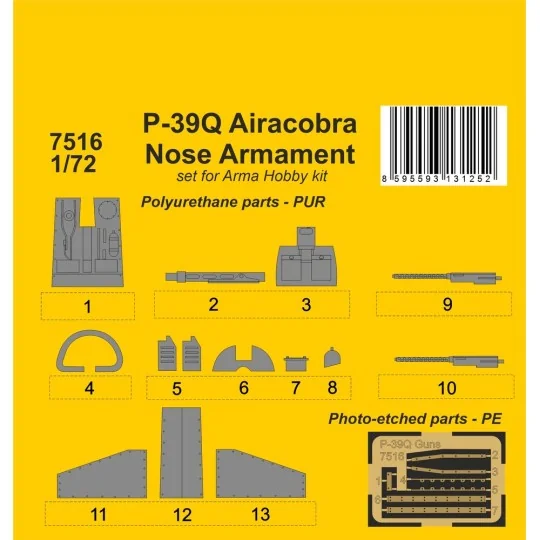 P-39Q Airacobra Nose Armament / for Arma Hobby kit - CMK 129-7516