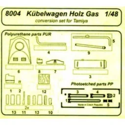 Kübelwagen Holzgas für Tamiya Bausatz, 1/48 - CMK 129-8004