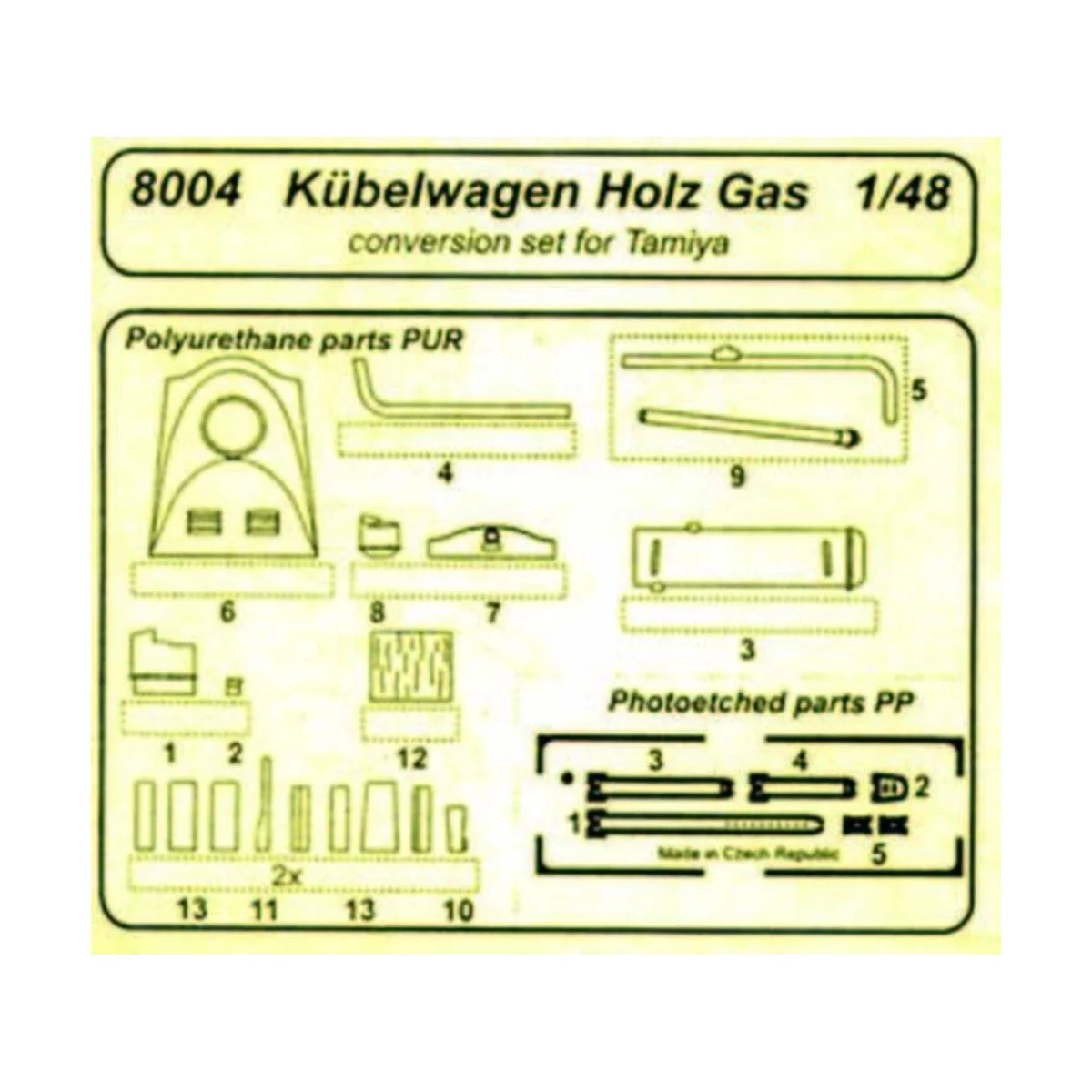 Kübelwagen Holzgas für Tamiya Bausatz - CMK 129-8004