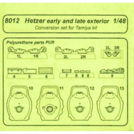 Hetzer early and late exterior für Tamiya Bausatz, 1/48 - CMK 129-8012