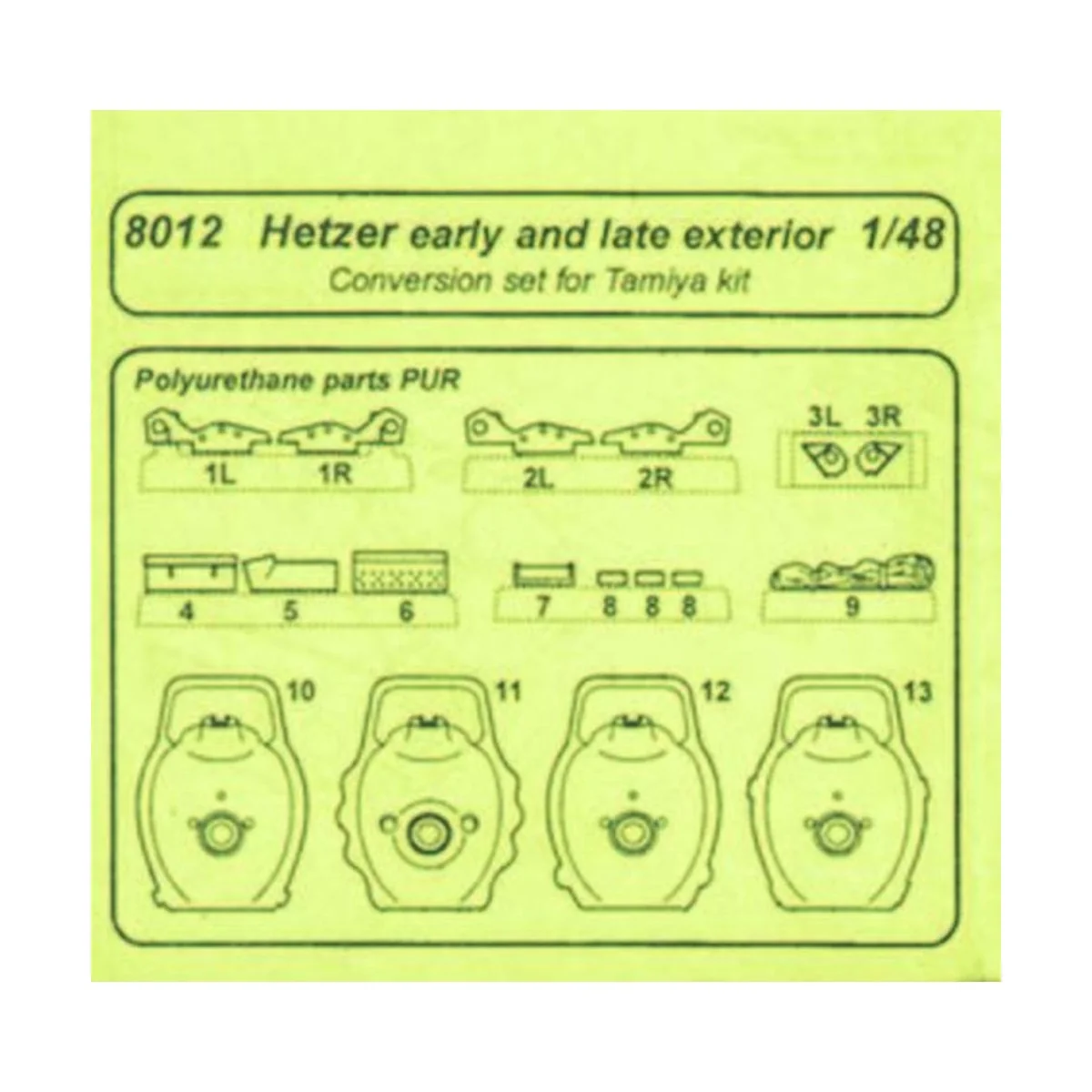 Hetzer early and late exterior für Tamiya Bausatz, 1/48 - CMK 129-8012