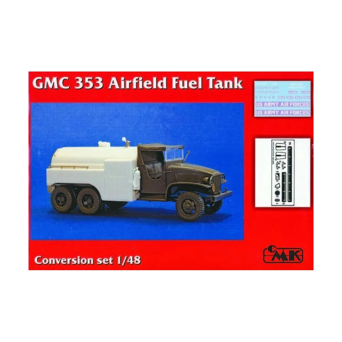 GMC 353 Airfield fuel tank Conversion set, 1/48 - CMK 129-8028 GMC 353 Airfield fuel tank Conversion set, 1/48 - CMK 129-8028