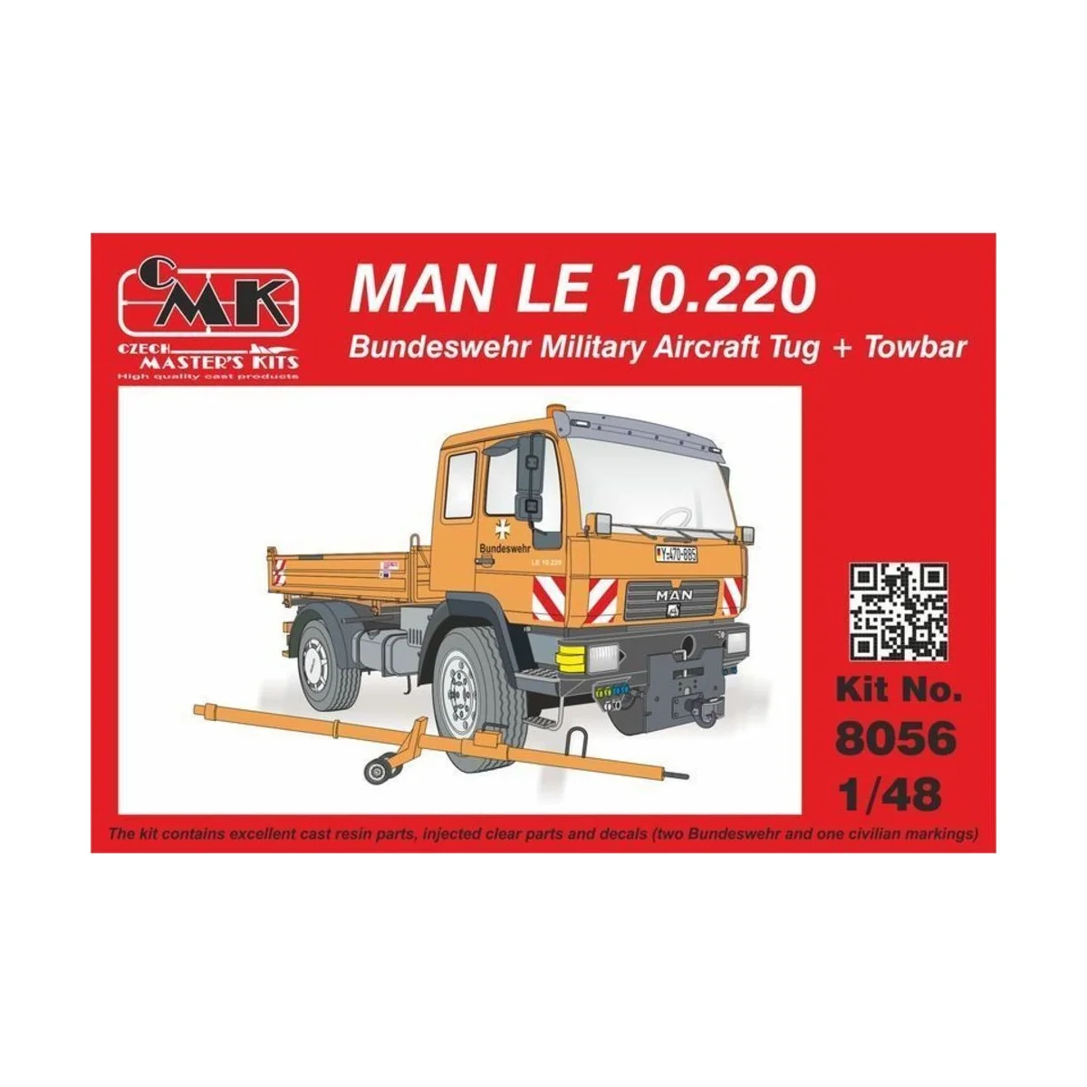 MAN LE 10.220 Bundeswehr Military Aircra Tug + Towbar, 1/48 - CMK 1...