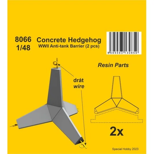 Concrete Hedgehog - WWII Anti-tank Barrier (2 pcs.), 1/48 - CMK 129...