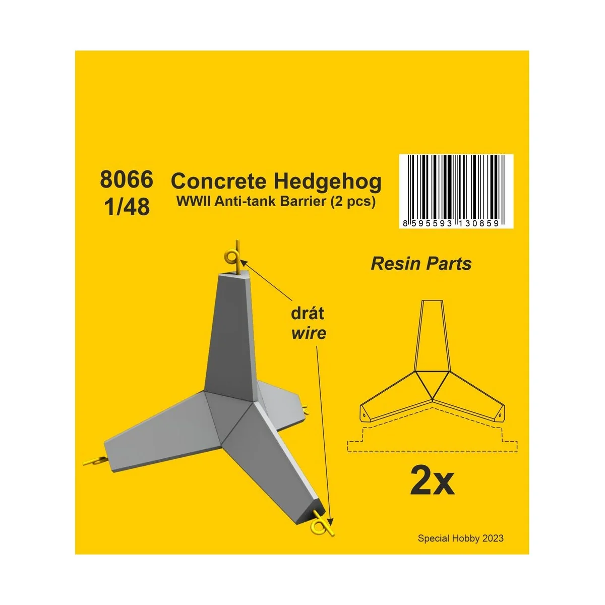 Concrete Hedgehog - WWII Anti-tank Barrier (2 pcs.), 1/48 - CMK 129...