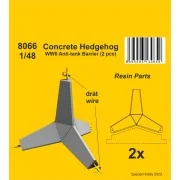 Concrete Hedgehog - WWII Anti-tank Barrier (2 pcs.) 1/48 - CMK 129-...