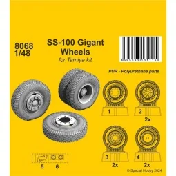SS-100 Gigant Wheels 1/48 / for Tamiya kits - CMK 129-8068