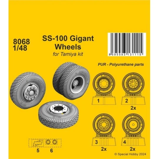 SS-100 Gigant Wheels 1/48 / for Tamiya kits, 1/48 - CMK 129-8068 SS-100 Gigant Wheels 1/48 / for Tamiya kits, 1/48 - CMK 129-8068