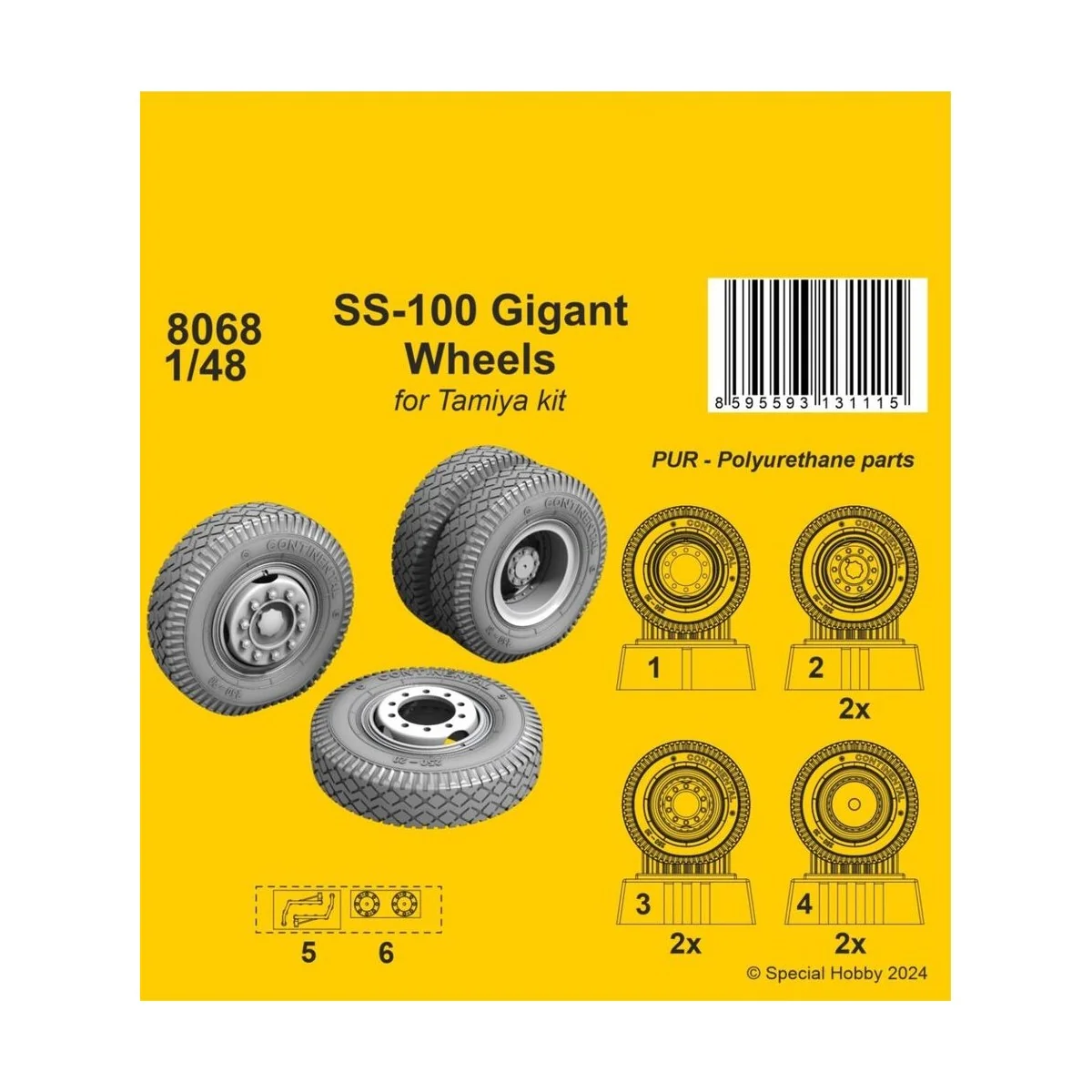 SS-100 Gigant Wheels 1/48 / for Tamiya kits - CMK 129-8068