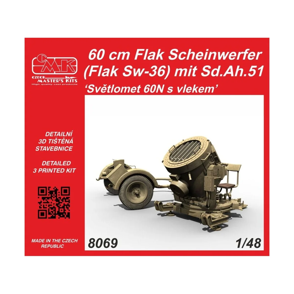 60 cm Flak Scheinwerfer (Flak Sw-36) mit Sd.Ah.51 / Sv?tlomet 60N s...