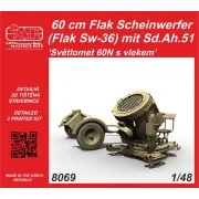 60 cm Flak Scheinwerfer (Flak Sw-36) mit Sd.Ah.51 / Sv?tlomet 60N s...