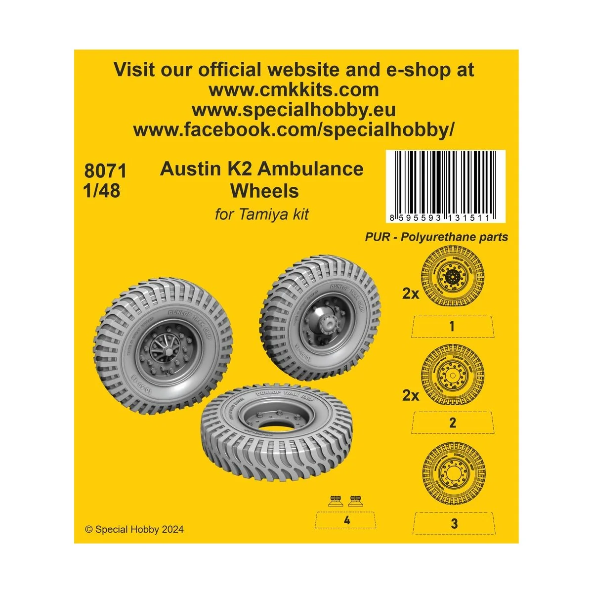 Austin K2 Ambulance 1/48 / for Tamiya kit, 1/48 - CMK 129-8071 Austin K2 Ambulance 1/48 / for Tamiya kit, 1/48 - CMK 129-8071