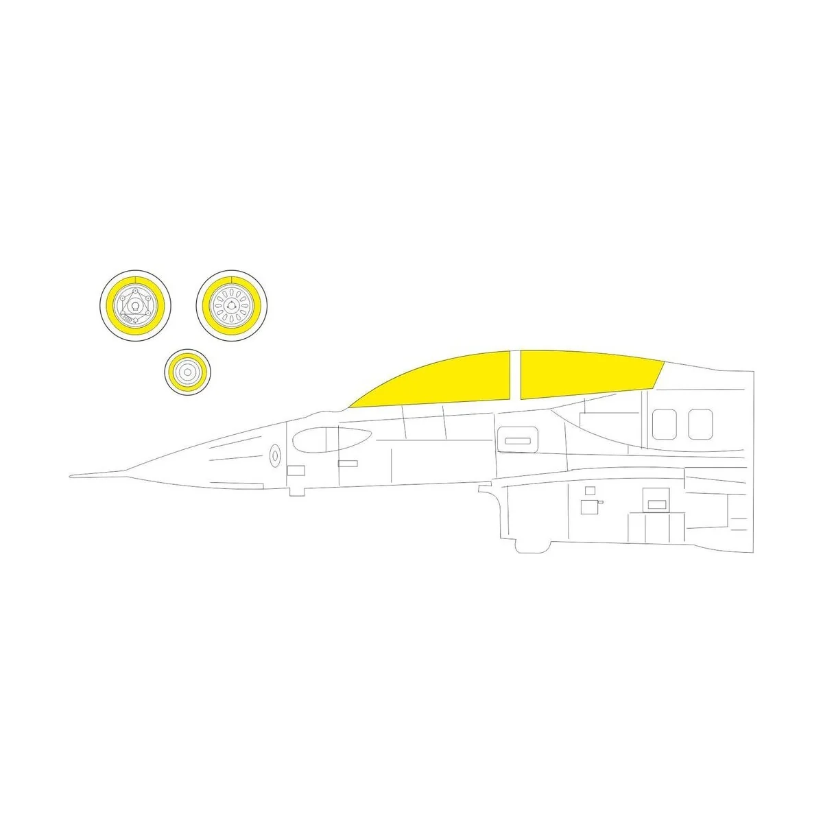 F-16D Block 30/40/50 1/48 KINETIC, 1/48 - Eduard Accessories EX966