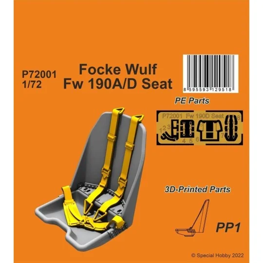 Focke Wulf Fw 190A/D Seat, 1/72 - CMK 129-P72001