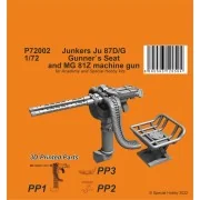 Ju 87D/G Gunner`s Seat and MG 81Z machine gun / for Academy/SH, 1/7... Ju 87D/G Gunner`s Seat and MG 81Z machine gun / for Academy/SH, 1/7...