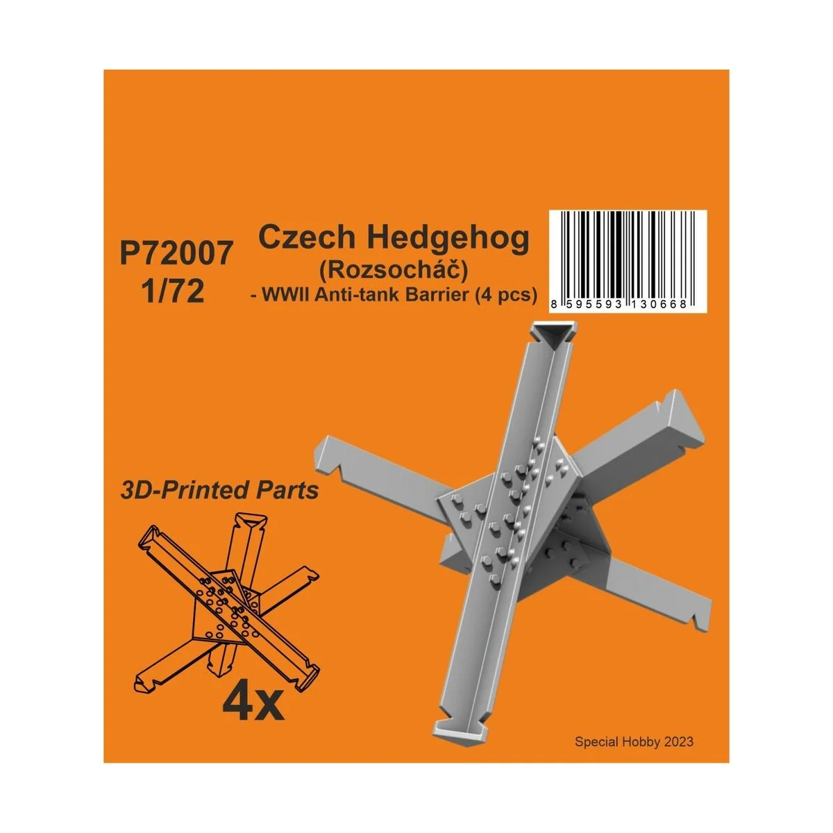 Czech Hedgehog (Rozsochá?) - WWII Anti-tank Barrier (6 pcs), 1/72 -...