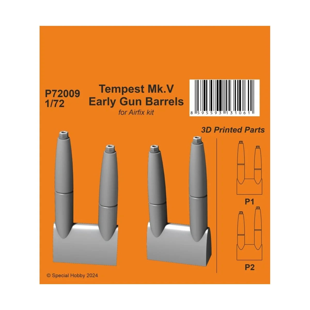Tempest Mk.V Early Gun Barrels, 1/72 - CMK 129-P72009