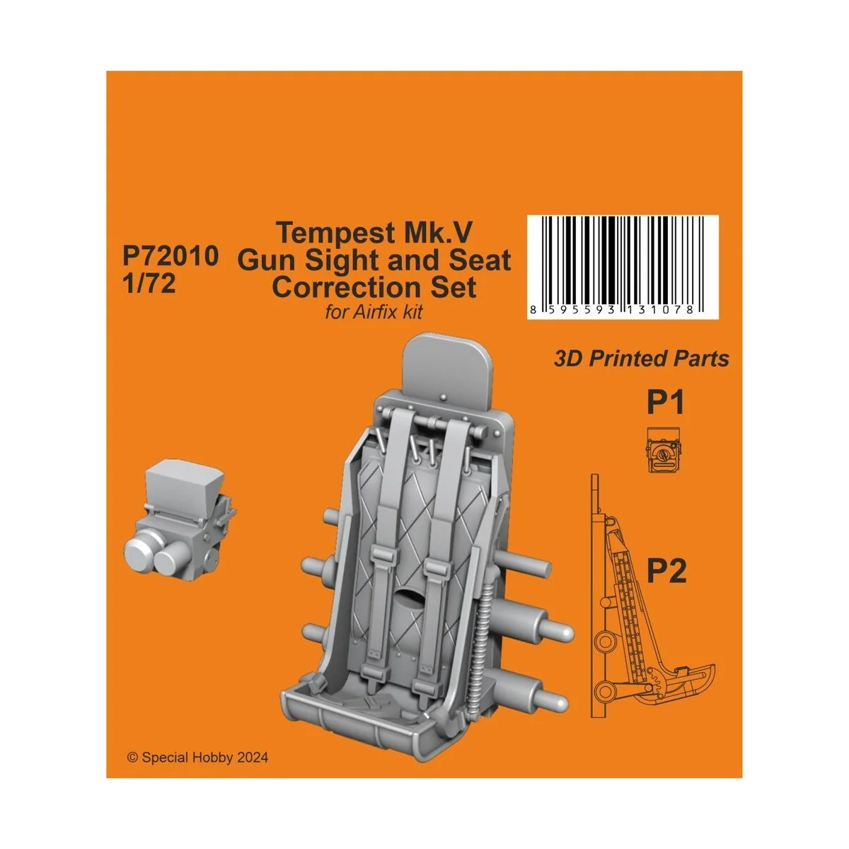 Tempest Mk.V Gun Sight and Seat Correction Set 1/72 for Airfix kit,... Tempest Mk.V Gun Sight and Seat Correction Set 1/72 for Airfix kit,...