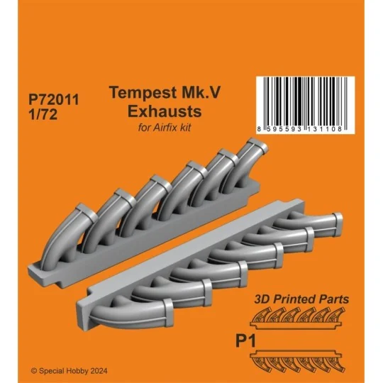 Tempest Mk.V Exhausts, 1/72 - CMK 129-P72011