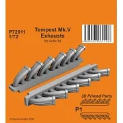 Tempest Mk.V Exhausts, 1/72 - CMK 129-P72011