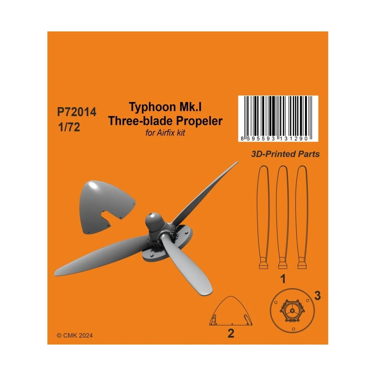 Typhoon Mk.I Three-blade Propeler, 1/72 - CMK 129-P72014 Typhoon Mk.I Three-blade Propeler, 1/72 - CMK 129-P72014