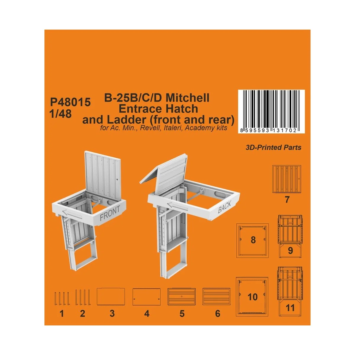 Typhoon Mk.I Gun Bays Correction Set / for Airfix kit, 1/72 - CMK 1...