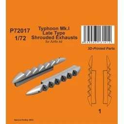 Typhoon Mk.I Late Type Shrouded Exhausts  / for Airfix kit - CMK 12...