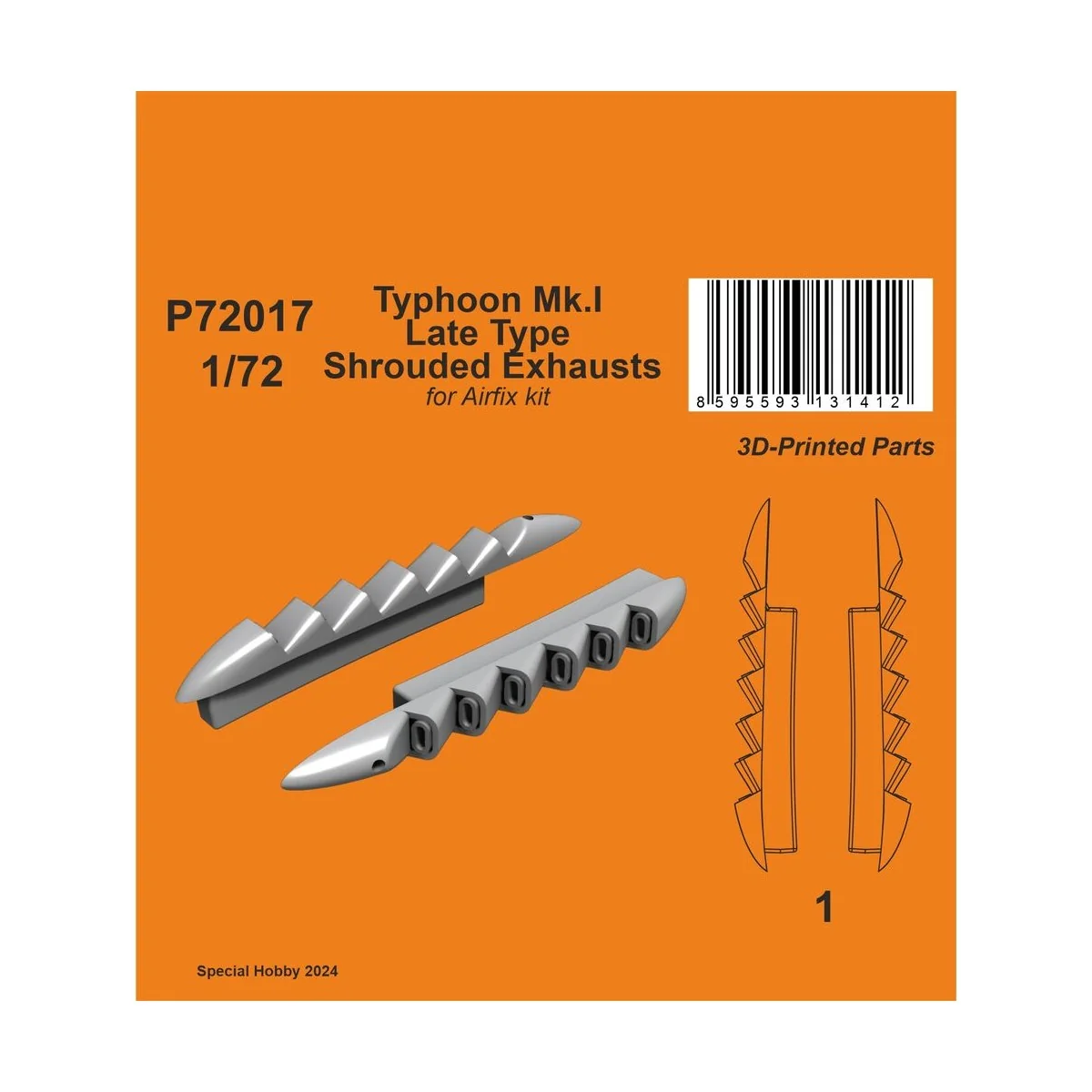 Typhoon Mk.I Late Type Shrouded Exhausts  / for Airfix kit - CMK 12...
